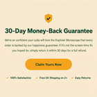 30-day money-back guarantee — return within 30 days for a full refund