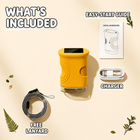 What's included — microscope, easy-start guide, charger and free lanyard